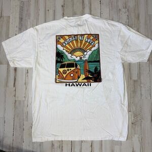 Crazy Shirts Hawaii Summer Of Love VW Bus T-Shirt Retro Graphic White‎ Sz Large